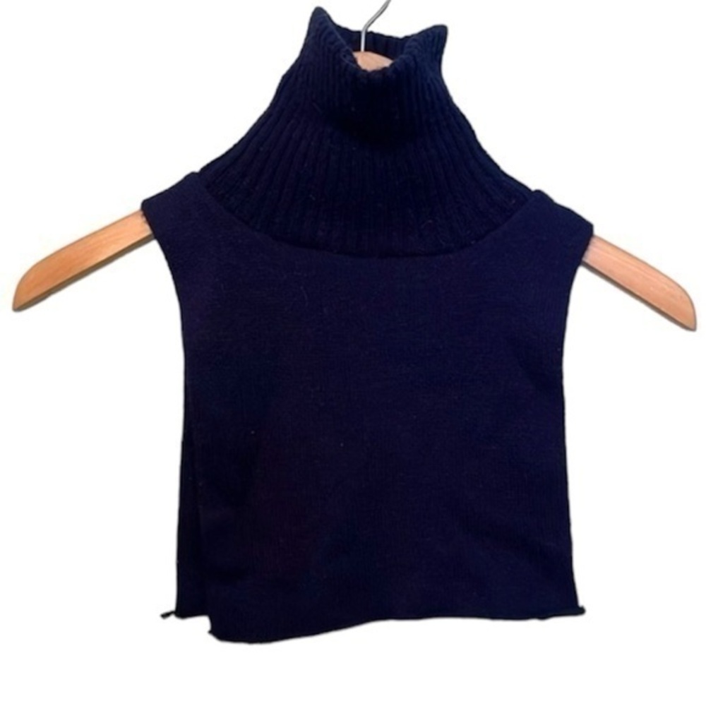Knit Turtleneck Collar Neck Warmer, Blue, One Size, 100% acrylic